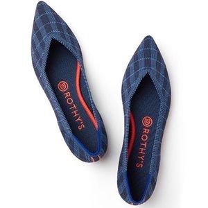 Rothy’s Indigo Gingham Point